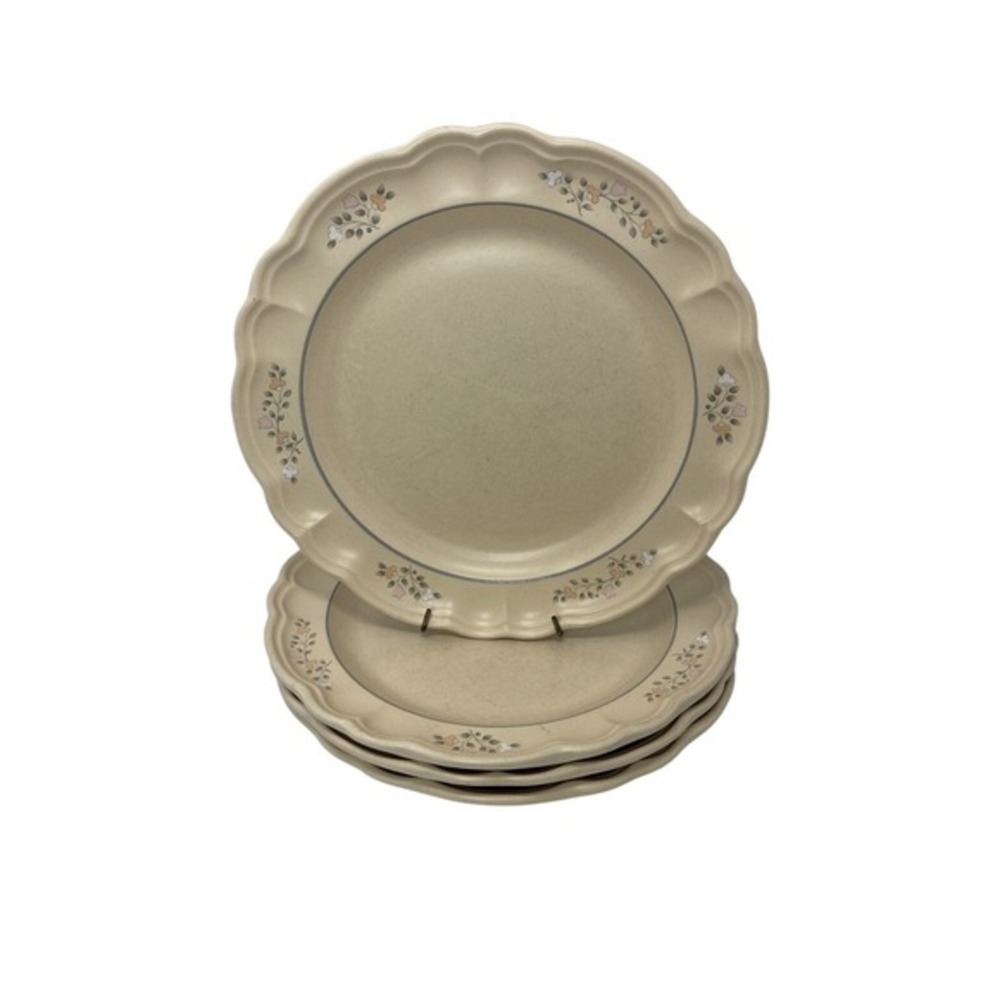 Pfaltzgraff Remembrance‎ Stoneware 10 3/8" Dinner Plates Floral Set Of (4)